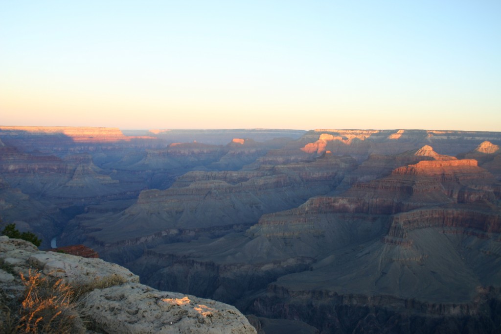 First Light Hits the Canyon