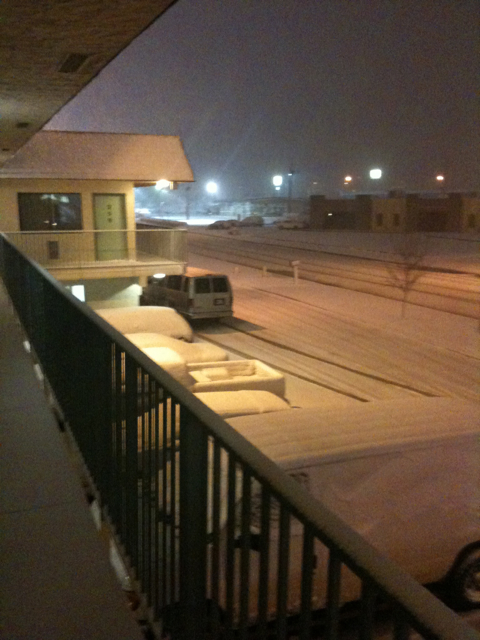 View outside the Motel 6 in Cheyenne