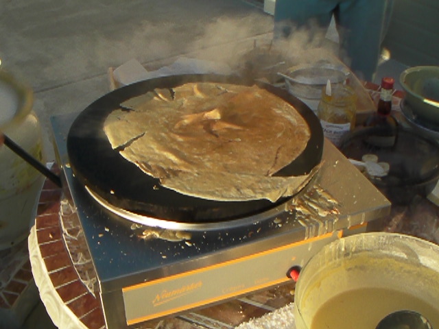 Crepes at High Desert RV Park with Ed and Robin