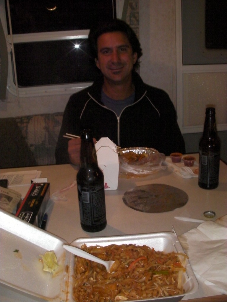 Aaron brought Pad Thai and Beers