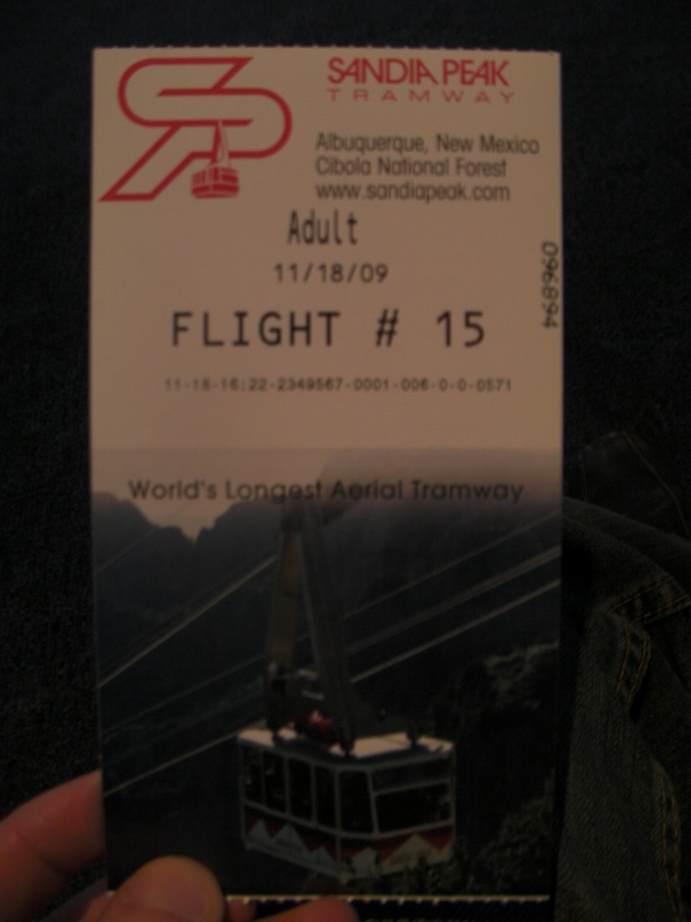 Sandia Peak Tram Ticket