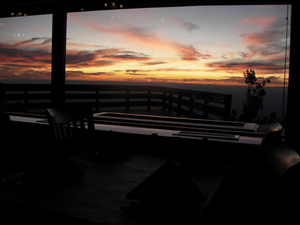 Sunset from Inside Restaurant