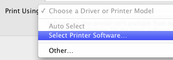 Select Printer Software