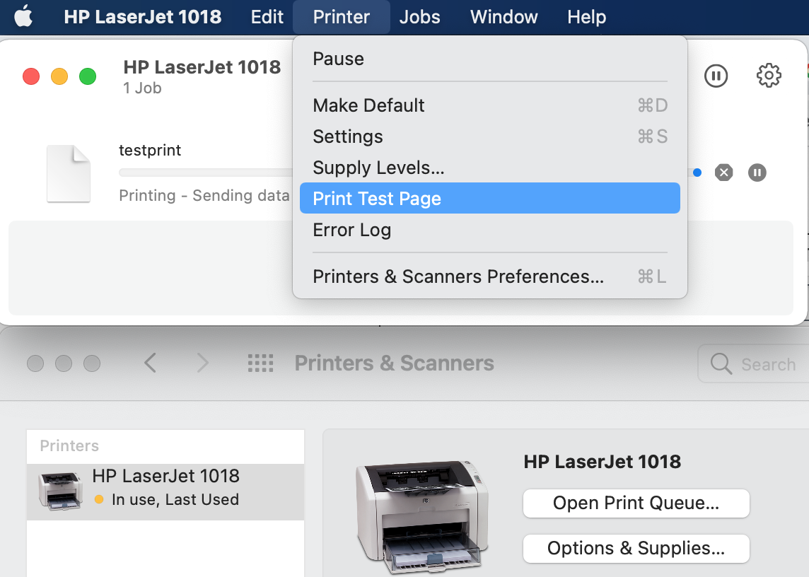 Misforståelse sennep vaskepulver Setup HP LJ Laser jet 1018 mac - Visionwind